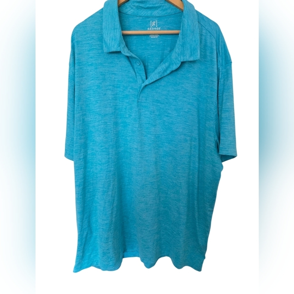George Aqua Men's Polo Shirt Size 3x